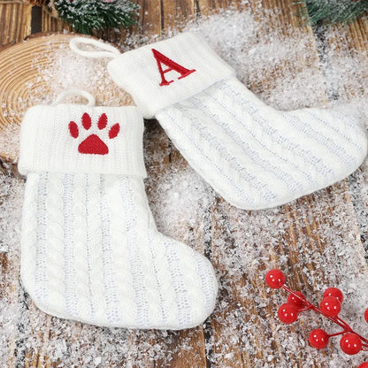 Christmas Socks Knitting Snowflake Letter Stocking Christmas Decoration For Home 2025 Xmas Tree Ornament Gift Navidad Natal 2026