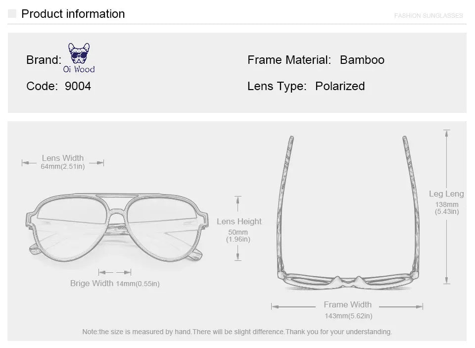 Oi Wood Sunglasses For Women Men Wooden Sun Glasses Polarized UV400 High Quality Eyewear Accessory Original Box
