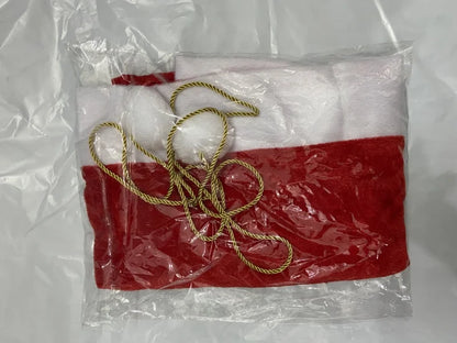 Large Red Velvet Christmas Bag with White Pompom , Fluffy Gift Storage Pouch for Presents, Festive Holiday Organizer Suitable