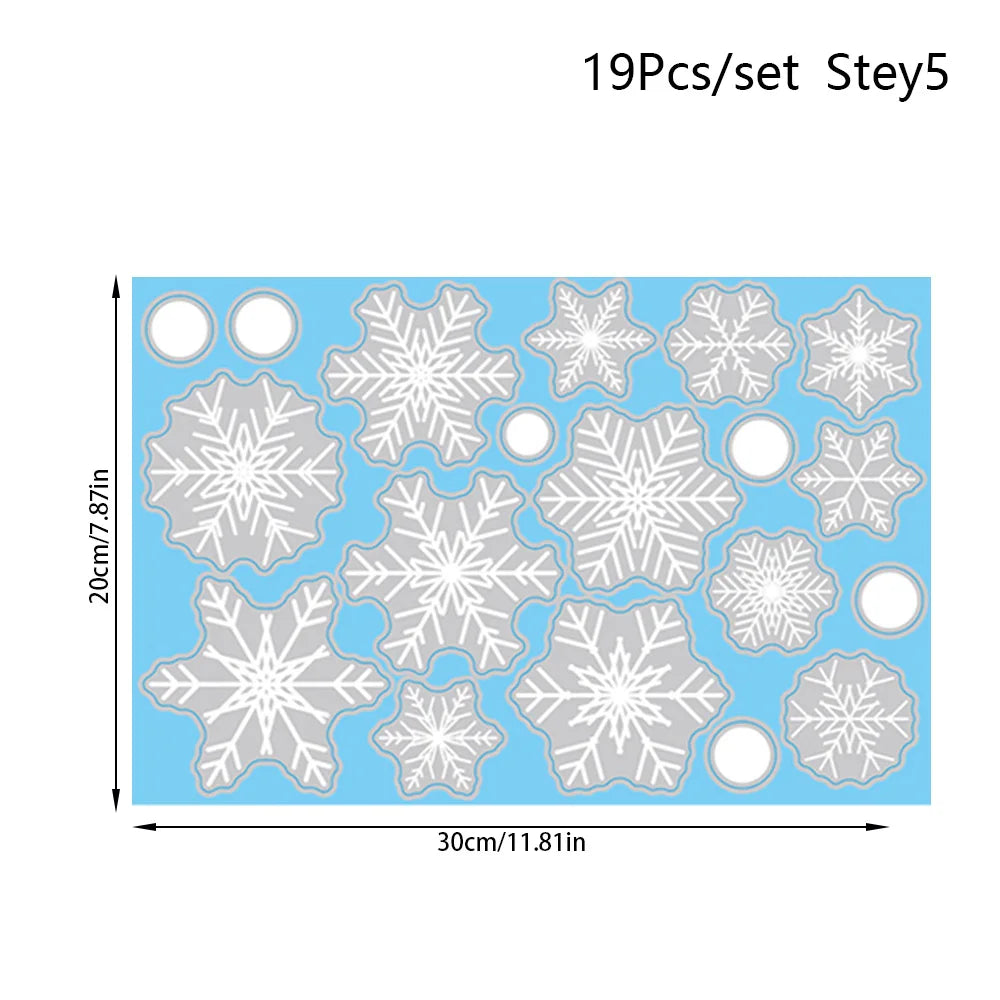 Winter Snow Flakes Window Clings Decals Christmas Decoration 2024S nowflakes Wall Stickers New Year Winter Wonderland Decoration