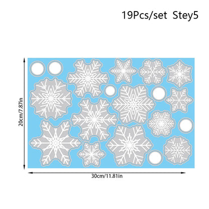 Winter Snow Flakes Window Clings Decals Christmas Decoration 2024S nowflakes Wall Stickers New Year Winter Wonderland Decoration