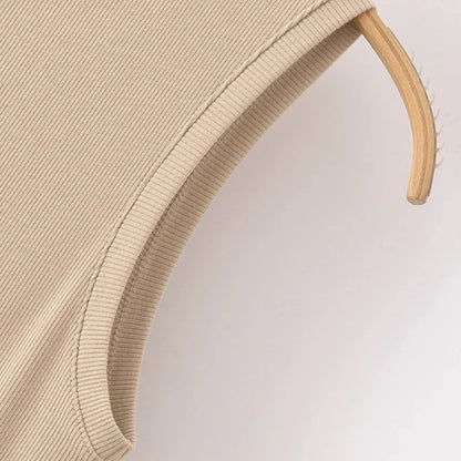 Elegant Khaki Sleeveless Dress for Women – 2025 Casual Chic