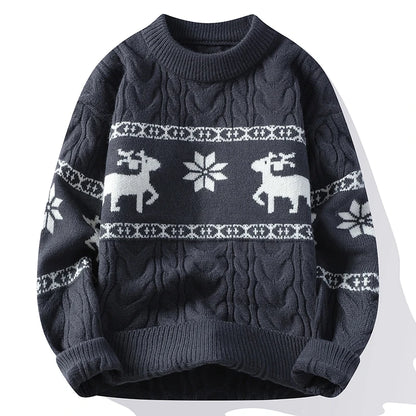 Winter Luxury Cashmere Sweater 2024 New Fall Men Thick Warm Mens Sweaters With Deer Korean Harajuku Christmas Jumper