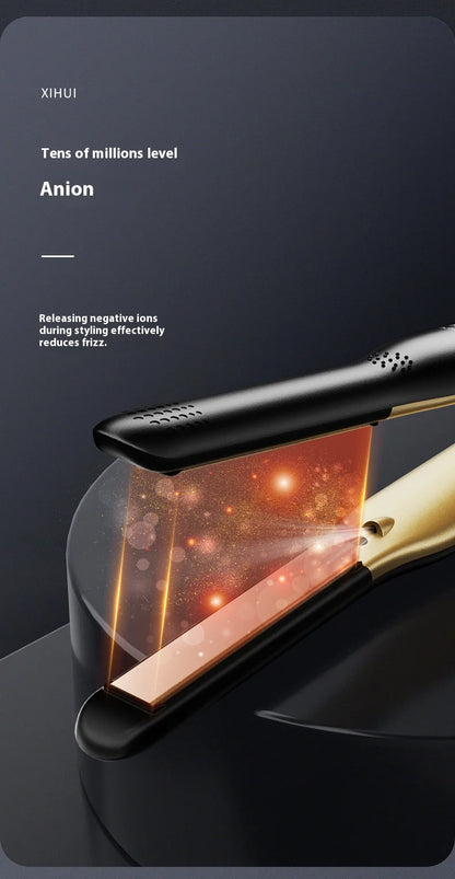 2-in-1 Mini Hair Straightener & Curler - Ceramic Fast Heating 140-220°C - Portable Flat Iron for Short Hair Travel Styling