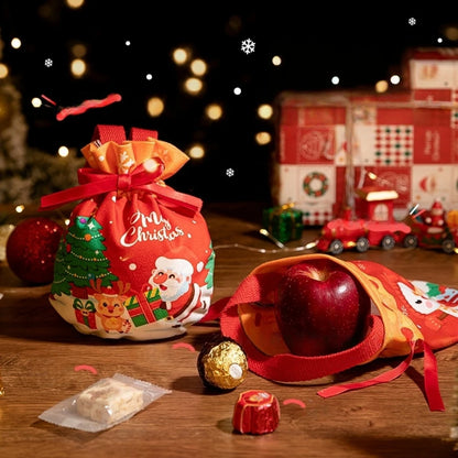 3/510 Pcs Velvet Christmas Hand-held Gift Bag for Christmas Eve Carnival Birthday Party Party Party Fruit Candy Gift Filling Bag