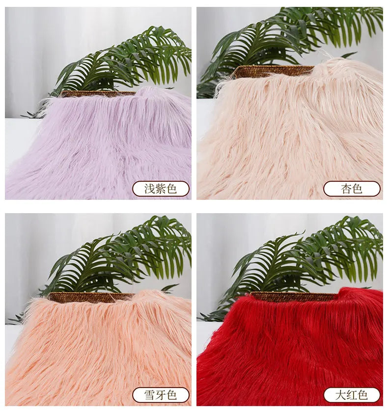 25x45cm 9cmPile Faux Fur Fabric For Sewing Doll Toy Beard Hair DIY Patchwork Material Accessories Home Decoration Cosplay Fabric