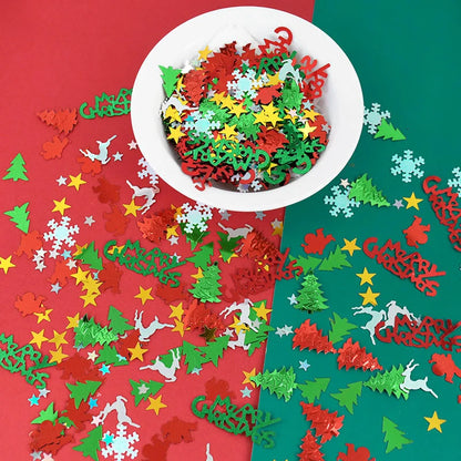 15g/bag Christmas Sequin Confetti Xmas Tree Snowflake Table Confetti 2024 Christmas Party Decoration for Home 2025 New Year Gift