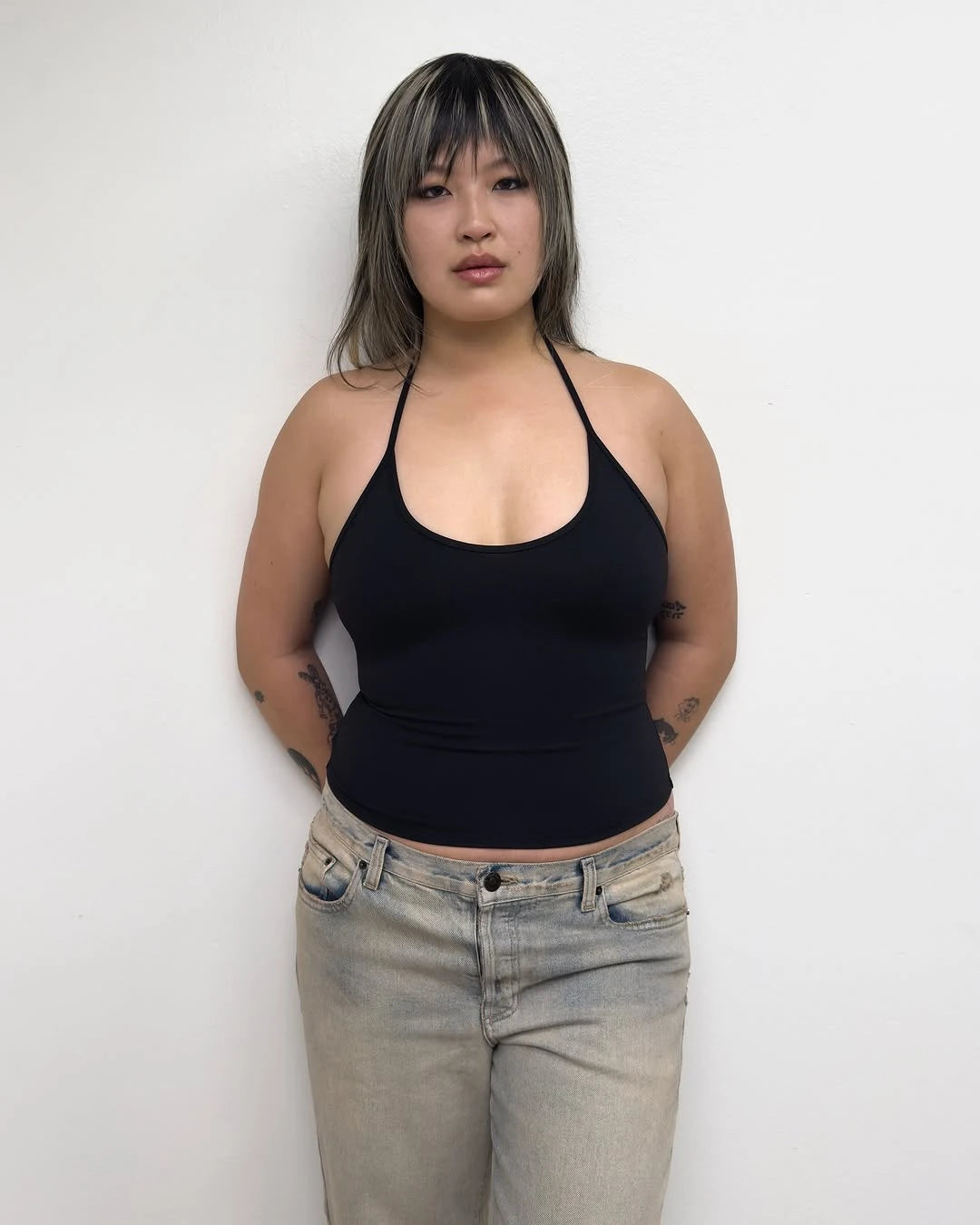 Tank Baby Blue Thin Strap Halter Small U-Neck Vest White Sexy Women's Summer Short Top