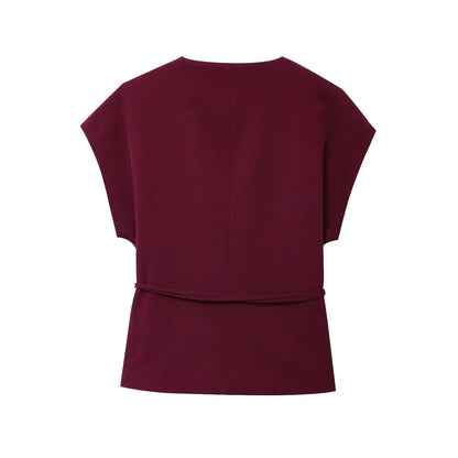Women’s V-Neck Sleeveless Trouser Set – Summer Chic
