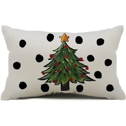 New Christmas style simple letter double-sided printed linen pillow for home decoration, sofa waist pillowcase