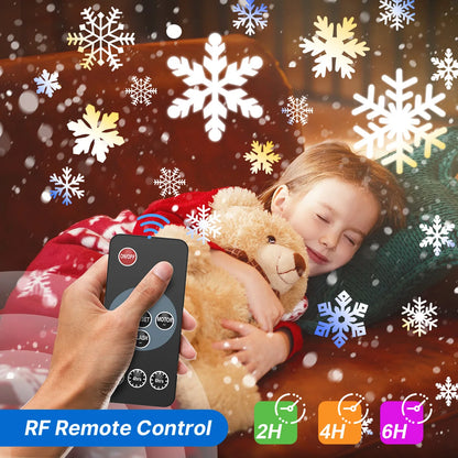 ❄️✨ 2025 NEW Snow Projector Lights – Dynamic Rotating Snowflake Projection Light
