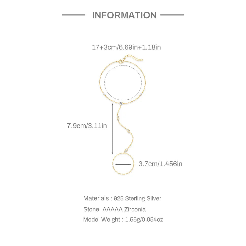 Aide 925 Sterling Silver Fine Jewelry Geometric Lucky Flower CZ Sparking Zircon Bracelets For Women Hand Chain Bracelets Jewelry