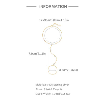 Aide 925 Sterling Silver Fine Jewelry Geometric Lucky Flower CZ Sparking Zircon Bracelets For Women Hand Chain Bracelets Jewelry