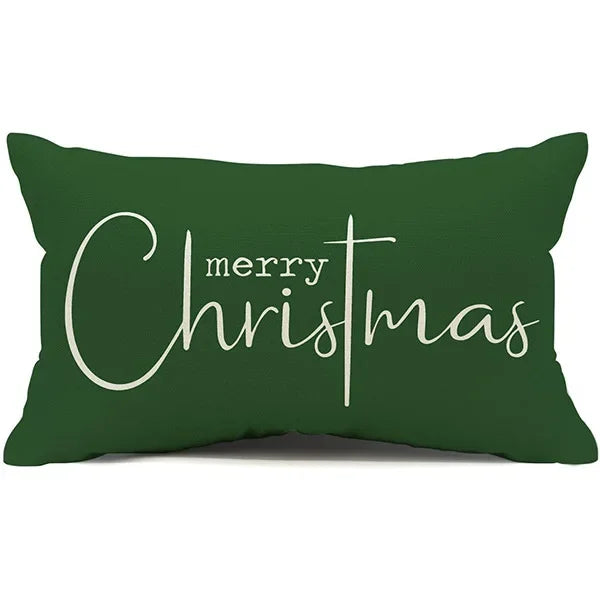 New Christmas style simple letter double-sided printed linen pillow for home decoration, sofa waist pillowcase