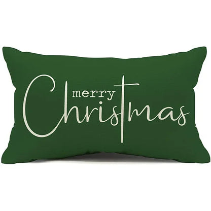 New Christmas style simple letter double-sided printed linen pillow for home decoration, sofa waist pillowcase