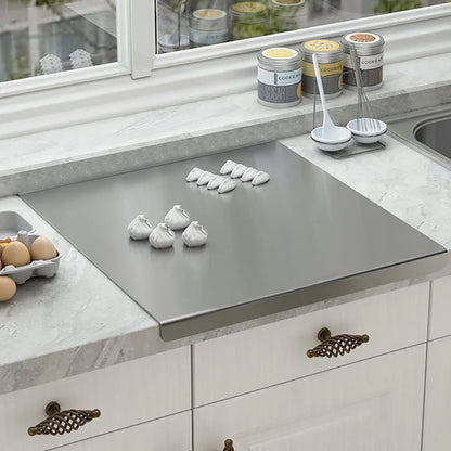 Stainless Steel Folding Cutting Board – Double-Sided, L-Shaped