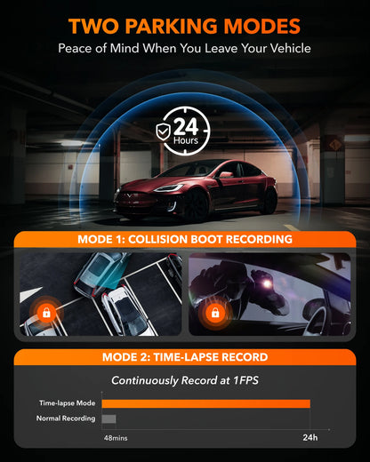 WOLFBOX I07 Dash  Cam 3 Channel Dash Camera for Car Front and Rear 4K Dash Camera with GPS WiFi Car Dvr for 170 FOV WDR