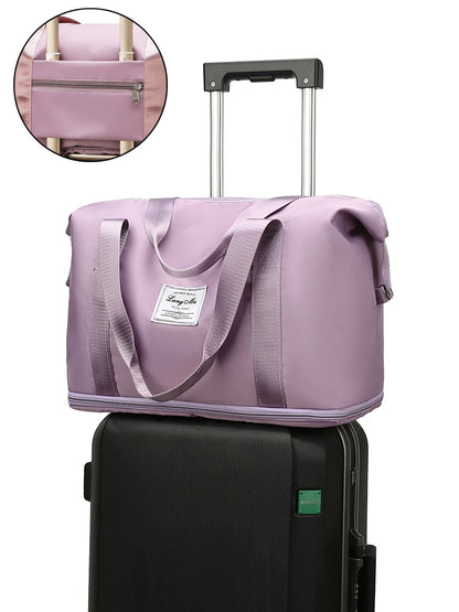 Waterproof Travel Duffel Bag – Large Capacity Nylon Gym Tote for Women**