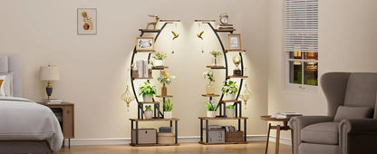 64" Indoor Plant Stand with Grow Lights – 9-Tier Metal Shelf for Multiple Plants & Hanging Pots