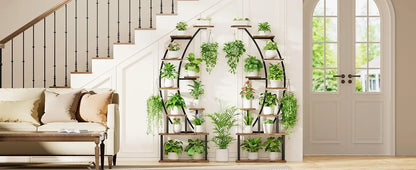 64" Indoor Plant Stand with Grow Lights – 9-Tier Metal Shelf for Multiple Plants & Hanging Pots