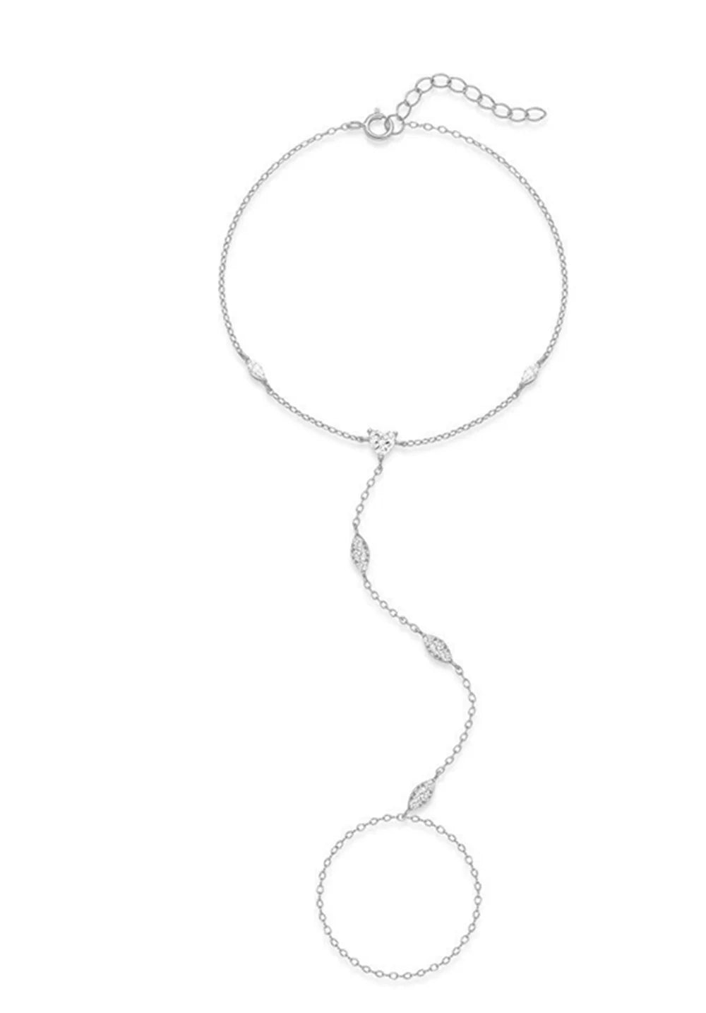 Aide 925 Sterling Silver Fine Jewelry Geometric Lucky Flower CZ Sparking Zircon Bracelets For Women Hand Chain Bracelets Jewelry