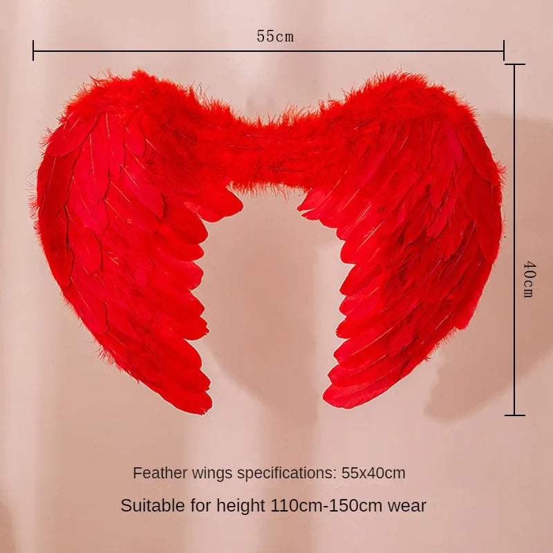 White Angel Feather Wings Festival PartyDecoration Props Scene Decoration Children Adult VictoriasSecret Fashion ShowPerformance