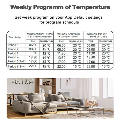 WiFi Smart Thermostat Temperature Controller Weekly Programmable Button Control/ Mobile APP/ Voice Control Compatible with Alex