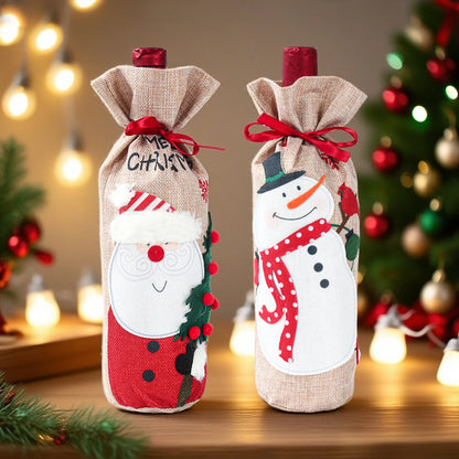 Christmas Wine Bottle Cover Merry Christmas Decorations For Home 2025 Navidad Noel Natal Ornaments Xmas Gift Happy New Year 2026