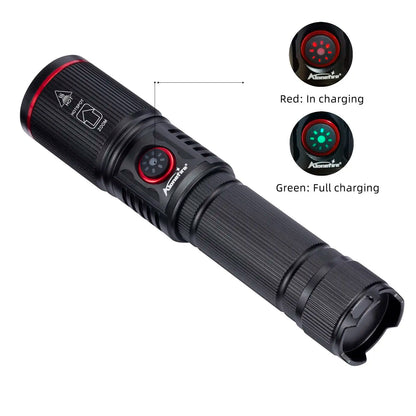 20W Zoom Round Beam Light LED High Power flashlight USB Rechargeable Torch Camping Outdoor Hunting Fishing Walking Lighting Lamp