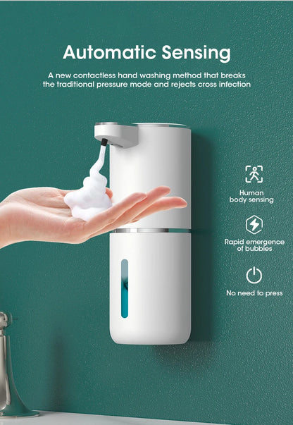 Automatic Soap Dispenser Touchless Foaming Soap Dispenser 380ml USB Rechargeable Electric 4 Level Adjustable Foam Soap Dispenser