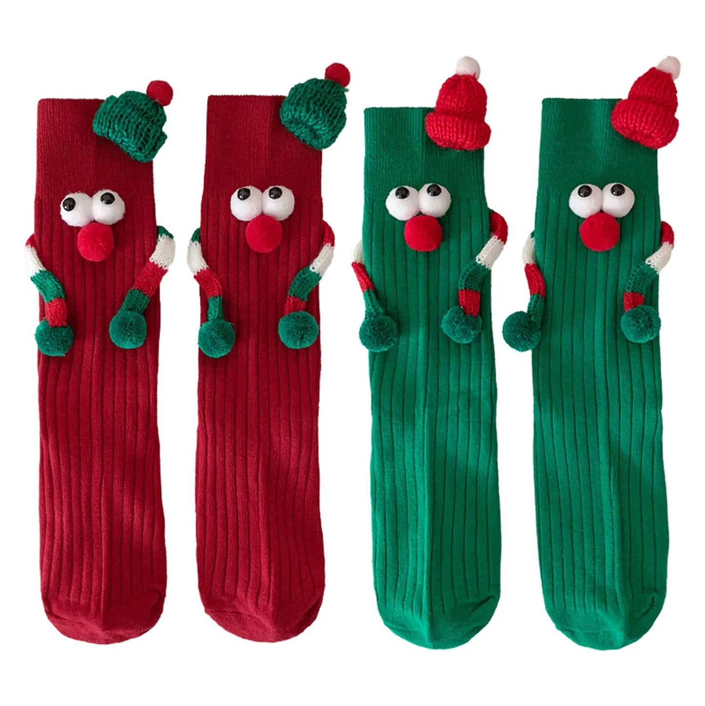 1pc Women'S Christmas Socks Cute No Magnetic Middle Tube Cartoon  Socks Middle Tube Socks Funny Socks 여성양말 Gift
