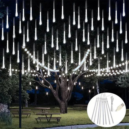 2025 30/50cm USB LED Meteor Shower Lights Falling Rain Drop Fairy String Light for Christmas Party Garden Holiday Decorations