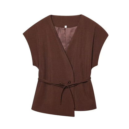 Women’s V-Neck Sleeveless Trouser Set – Summer Chic