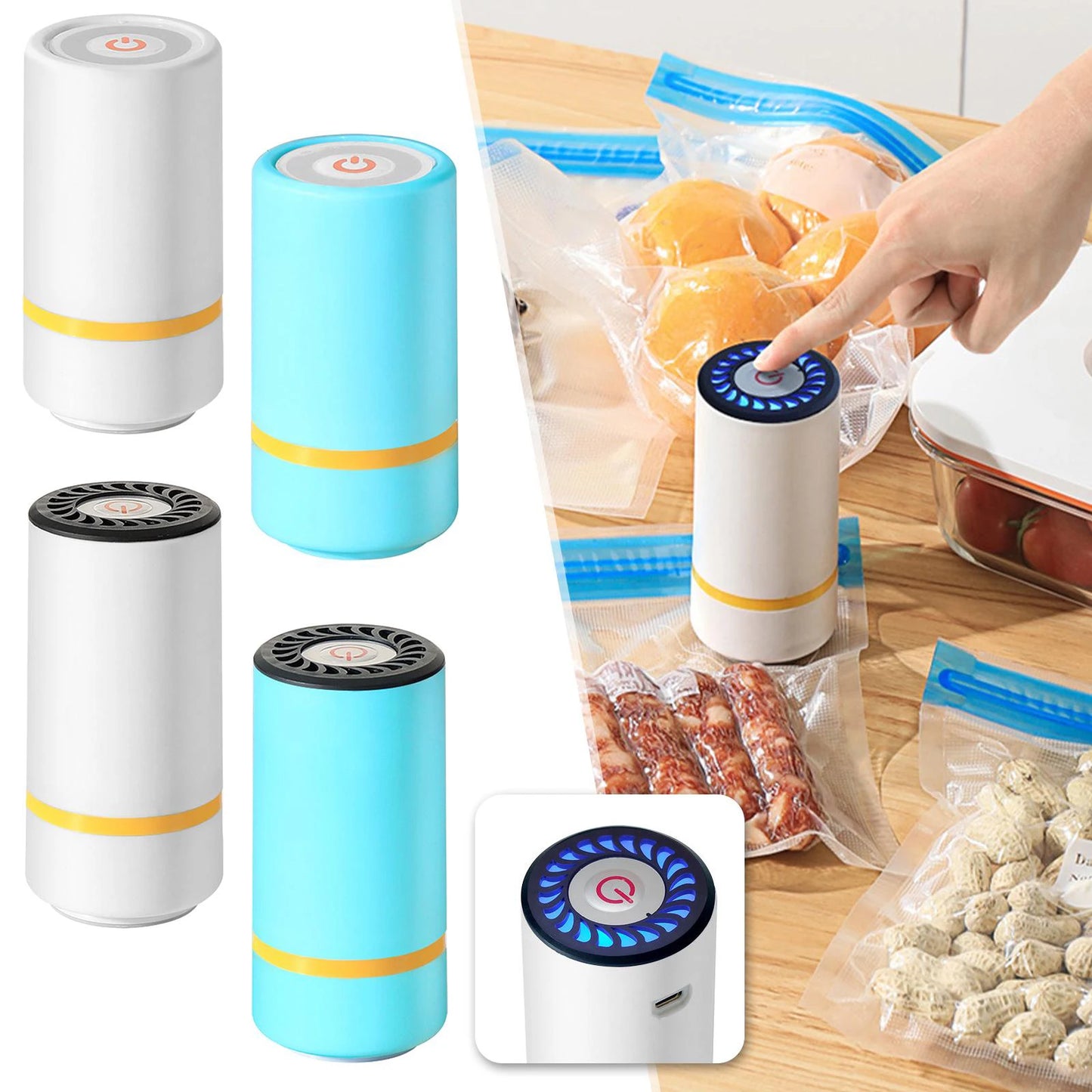 Portable Handheld Vacuum Sealer Pump Electric Vacuum Machine for Inflatable Cushions mini air pump Travel Storage Gadgets