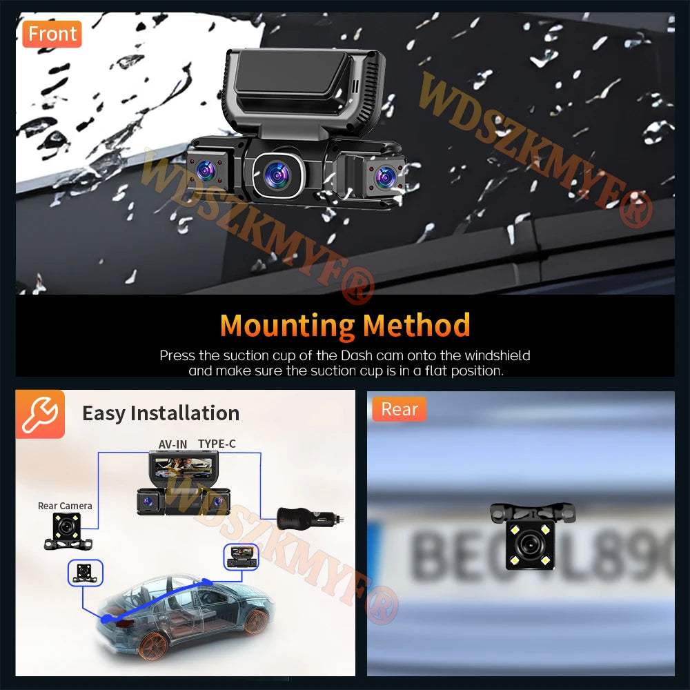 4Camera 360 Degrees Car DVR 1080P Video Recorder WIFI Dash Cam Front right left Rear View camera 24h Parking Monitor Gift