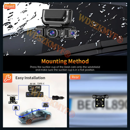 4Camera 360 Degrees Car DVR 1080P Video Recorder WIFI Dash Cam Front right left Rear View camera 24h Parking Monitor Gift