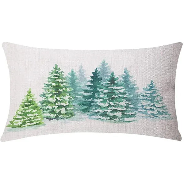 New Christmas style simple letter double-sided printed linen pillow for home decoration, sofa waist pillowcase
