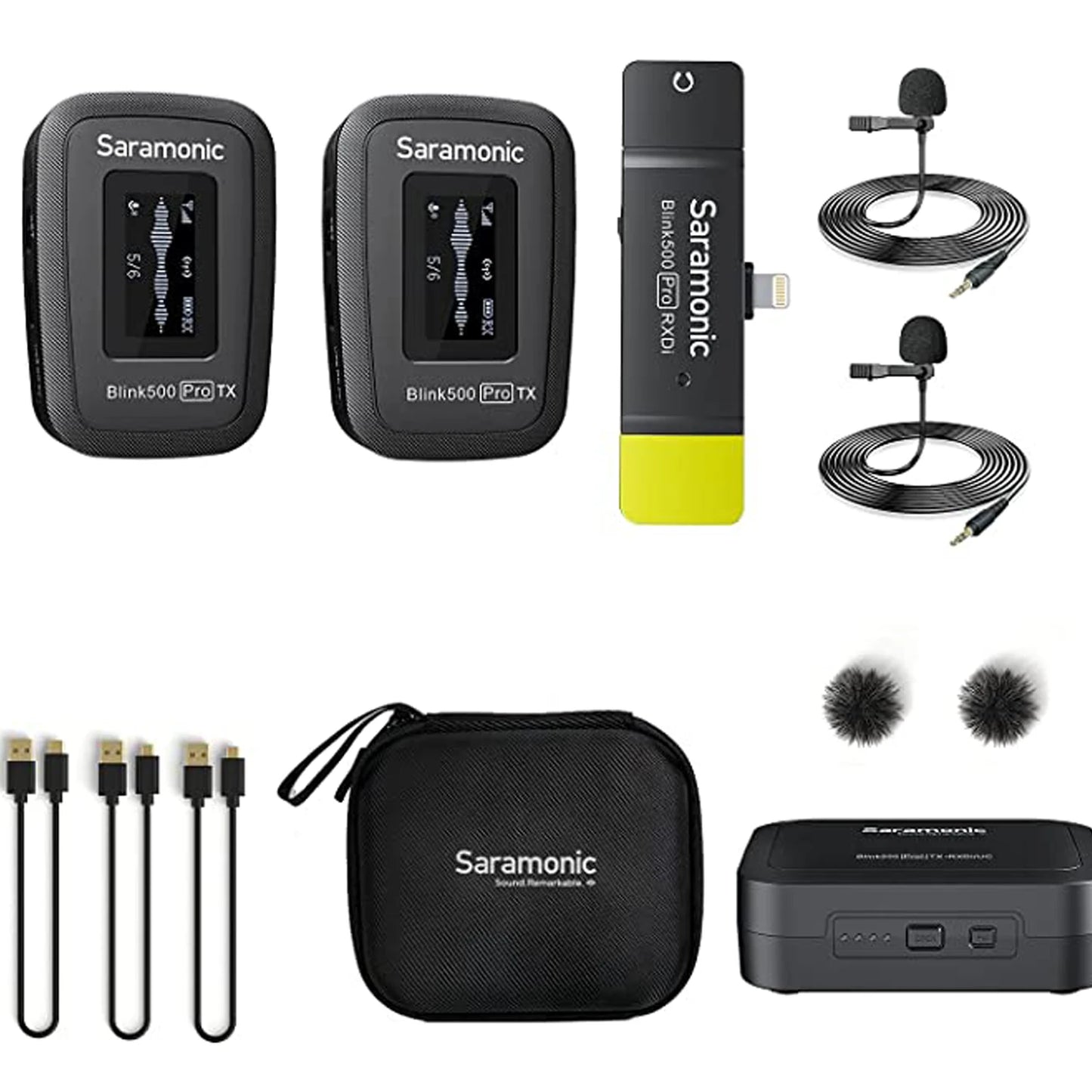Saramonic Blink500 Pro Wireless Lavalier Microphone for iPhone Android PC Computer DSLR Cameras Youtube Recording Streaming Vlog