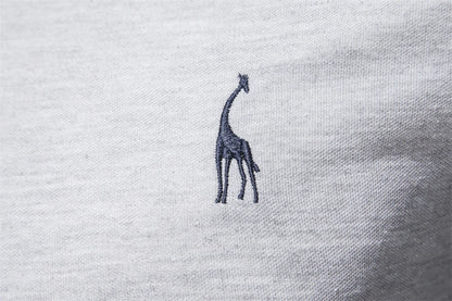 Men’s Deer Embroidery Polo Shirt – Long Sleeve Casual Business Top