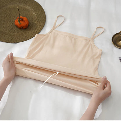 Sexy Sling Camisoles Women Crop Tops Solid Color Sleeveless T-shirt Base Tee Tops Skinny Vest Female Slimming Tanks Underwear