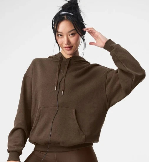 2025 unisex hooded sweatshirt men's solid color sweatshirt men's and women's long sleeved plug-in pocket pulloverolid Women Warm