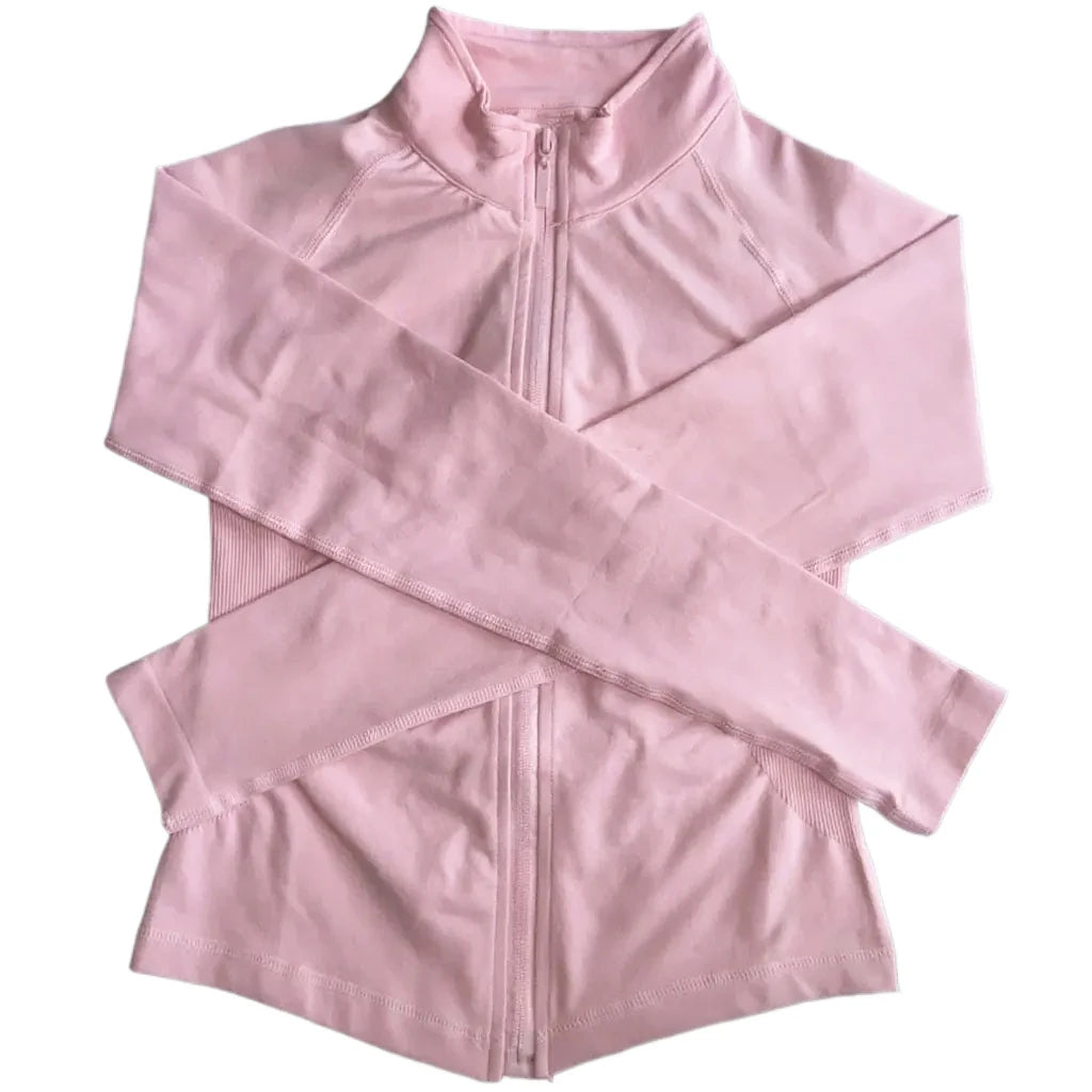 Long Sleeve Sports Jacket Women Zip Yoga Shirts Seamless Fitness Gym Top Sportswear Slim Fit Running Coats Workout Clothes Woman