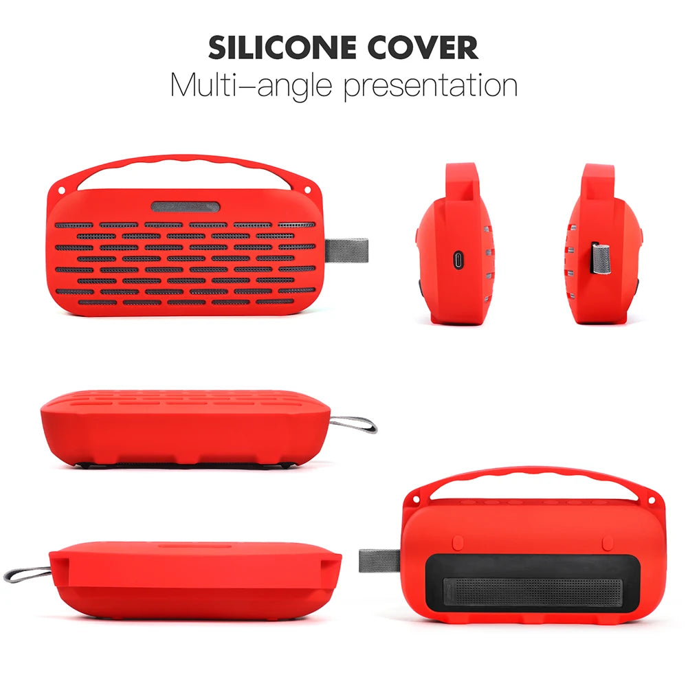 Silicone Case Cover for Bose SoundLink Flex 2nd Gen Speaker Travel Protective Carrying Case Pouch with Handle & Shoulder Strap