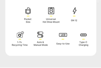 Ulanzi F12 Mini Camera Flash Speedlite GN12 6500K Standard Hot Shoe Mount for Sony Canon Nikon Panasonic Olympus DSLR Camera