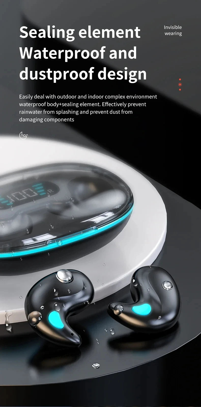 Mini Wireless X55 In-Ear Sleep Bluetooth Earphones TWS Invisible Stereo Headphones with Microphone for HD Calls Headset