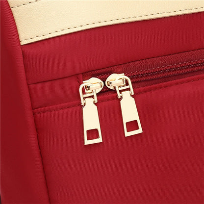 Fashionable women's backpack, adjustable shoulder straps, multiple back styles, zipper closure, polyester lining, suitable for v