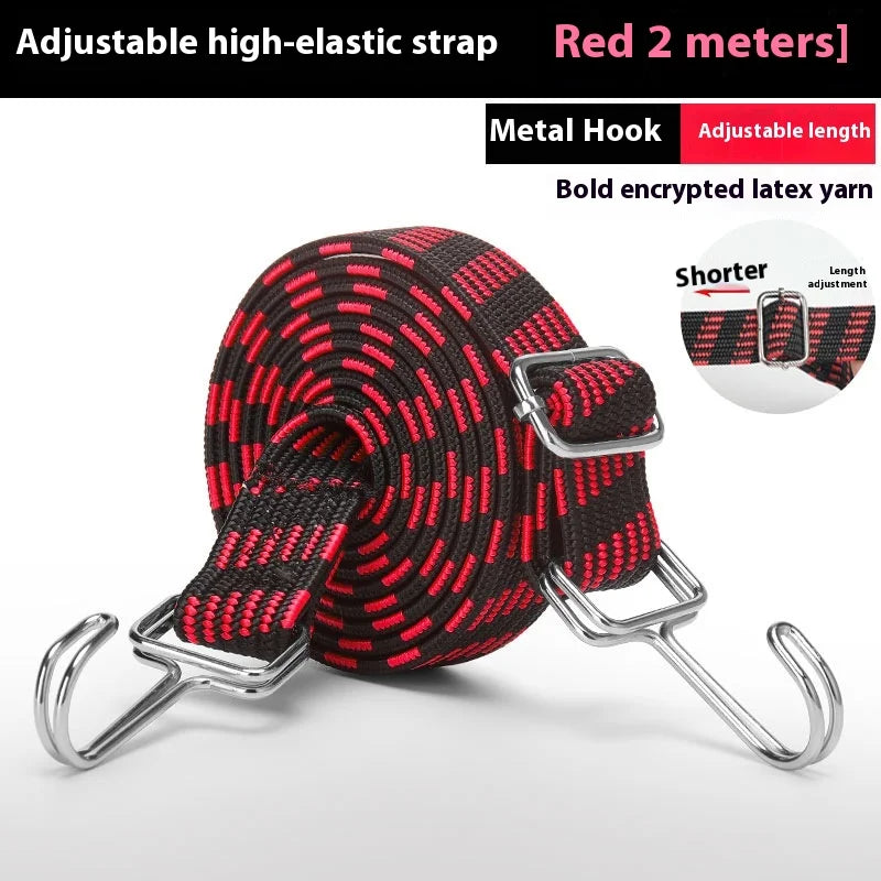 NewElastic Binding Tape Binding Tape Hook Elastic Rope Rubber Band Motorcycle Rear Shelf Bicycle Car Transportation Luggage Rope