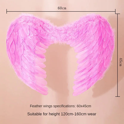 White Angel Feather Wings Festival PartyDecoration Props Scene Decoration Children Adult VictoriasSecret Fashion ShowPerformance