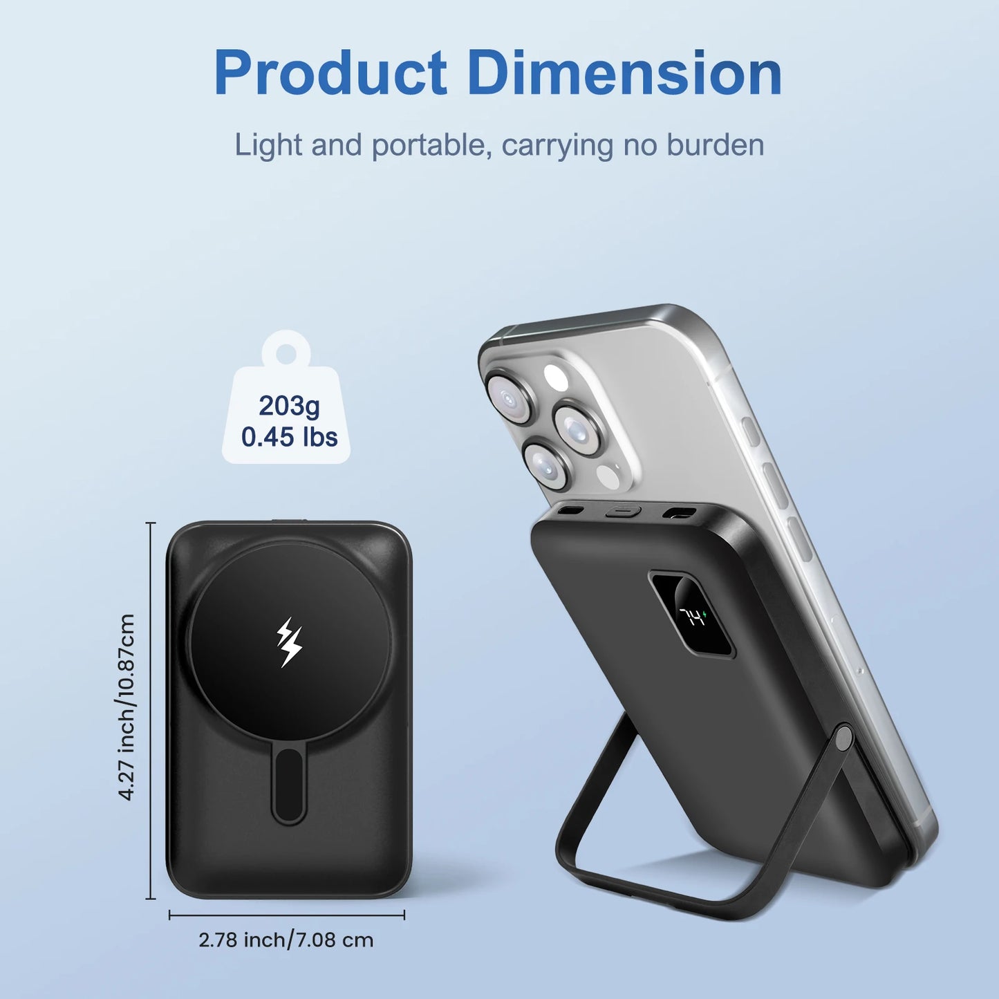 Magnetic Power Bank 10000mAh Wireless Charger 20W Fast Charging Portable External Battery Pack for iPhone 15/14/13/12 Series