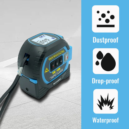 Laser Tape Measure 3 In 1 Digital Tape Measure High Precision Laser Rangefinder Steel Tape Measure High Elasticity
